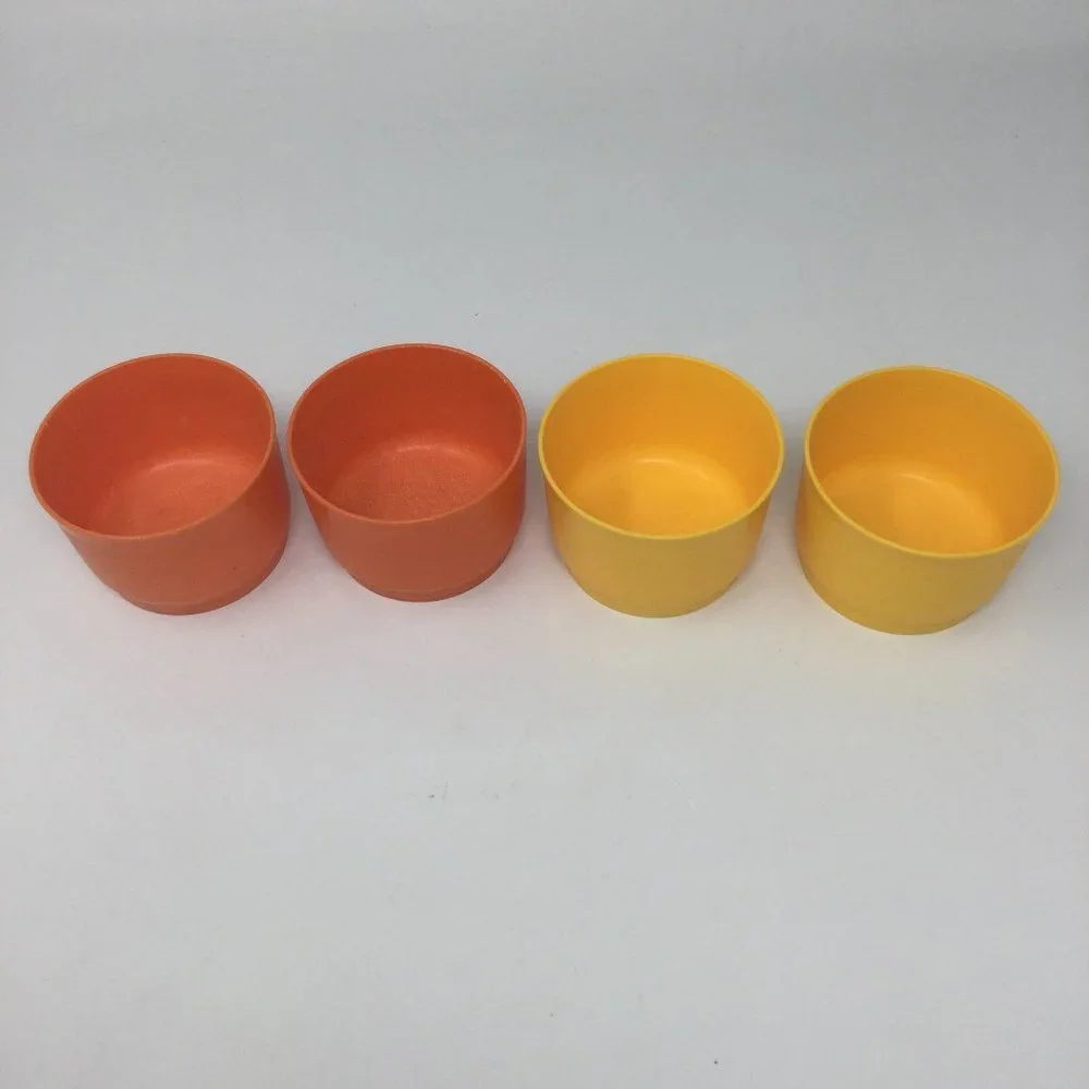 Vintage Tupperware Snack Cups 2 Orange 2 Yellow